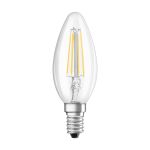 Ledvance Classic LED E14 Bougie Filament Claire 4.2W 470lm - 927 Blanc Très Chaud | Meilleur rendu des couleurs - Dimmable - Équivalent 40W