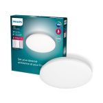 Philips LED Plafonnier Izso Blanc 24W 2500lm - 827-865 Variable Blanc | Dimmable - Télécommande