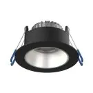 Noxion Spot LED Ares Profond ring Noir 6W 540lm 927-940 3CCT - avec Inner Cercle  Argent | Diamètre 68mm