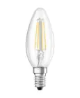 Ledvance Classic LED E14 Bougie Filament Claire 4.2W 470lm - 927 Blanc Très Chaud | Meilleur rendu des couleurs - Dimmable - Équivalent 40W