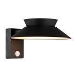Nordlux Solar Applique Murale Justina Métal Noir 400lm - 830 Blanc Chaud | IP44 - Détecteur de Mouvement et de Lumière