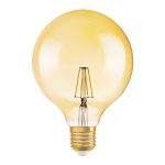 Osram Vintage 1906 LED E27 Globe Filament Dorée 125mm 6.5W 650lm - 824 Blanc Très Chaud | Dimmable - Équivalent 50W