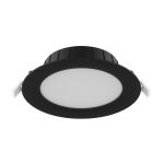 Noxion Downlight LED Hera Plat Encastré Noir 9W 900lm 80D - 827-830-840 CCT | 132mm - Diamètre 120mm